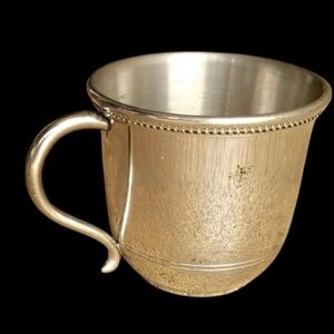 Vintage SALISBURY PEWTER'S HANDCRAFTED CUP, IMAGES OF AMERICA PEWTER WITH HANDLE